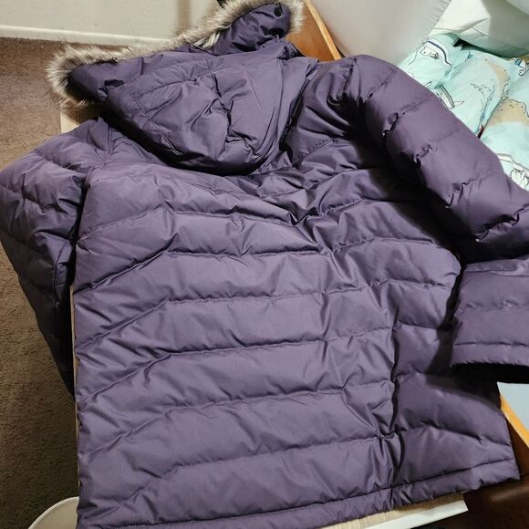Men's Eddie Bauer Boundary Pass Down Purple Parka Puffer Jacket Size Large L NEW - Picture 13 of 16